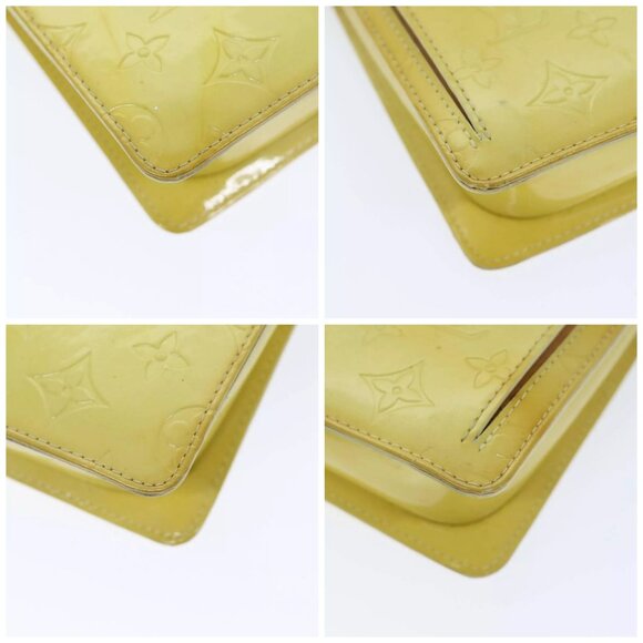 LOUIS VUITTON Monogram Vernis Motto Pouch Lime Yellow - Picture 16 of 16